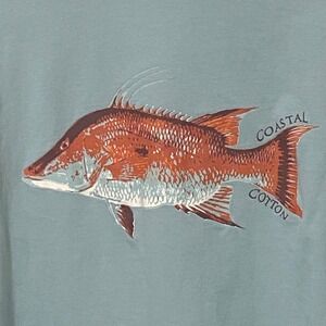 Fish Long Sleeve T-Shirt XXL Blue Coastal Cotton Life Uninhibited Outdoor Sports